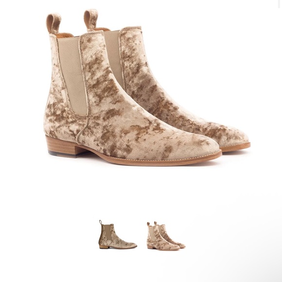 Oro Other - ORO reggio LEATHER boots in tan velvet, sz men 10, made in SPAIN